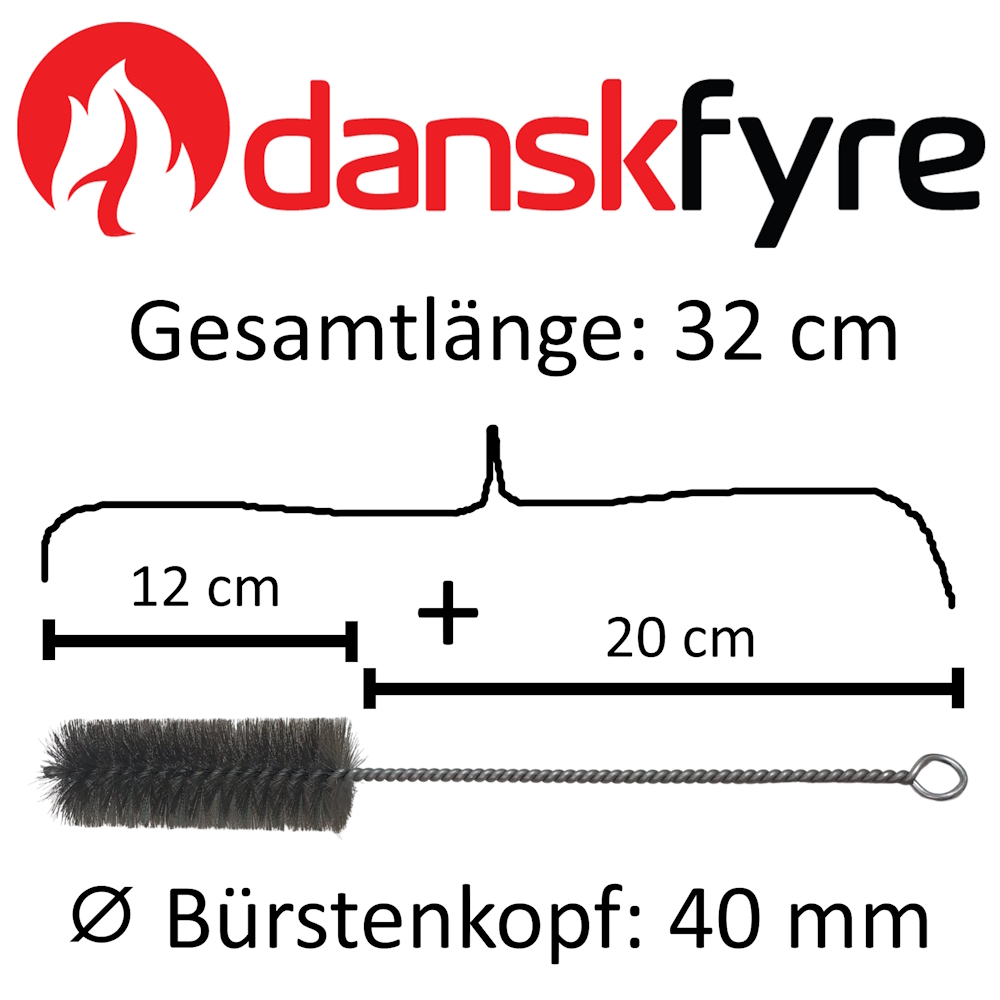 Ofenrohrbürste 32cm Gesamtlänge rund