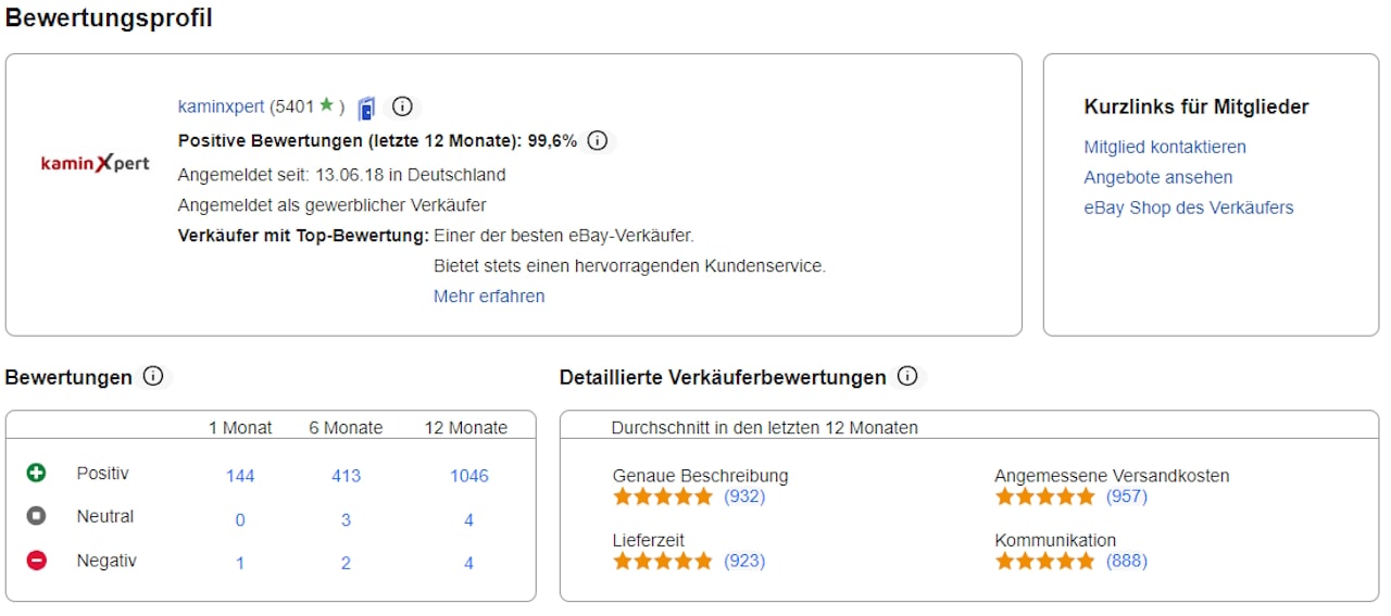 Ebay Bewertungen kaminXpert Ebay Bewertungen kaminXpert